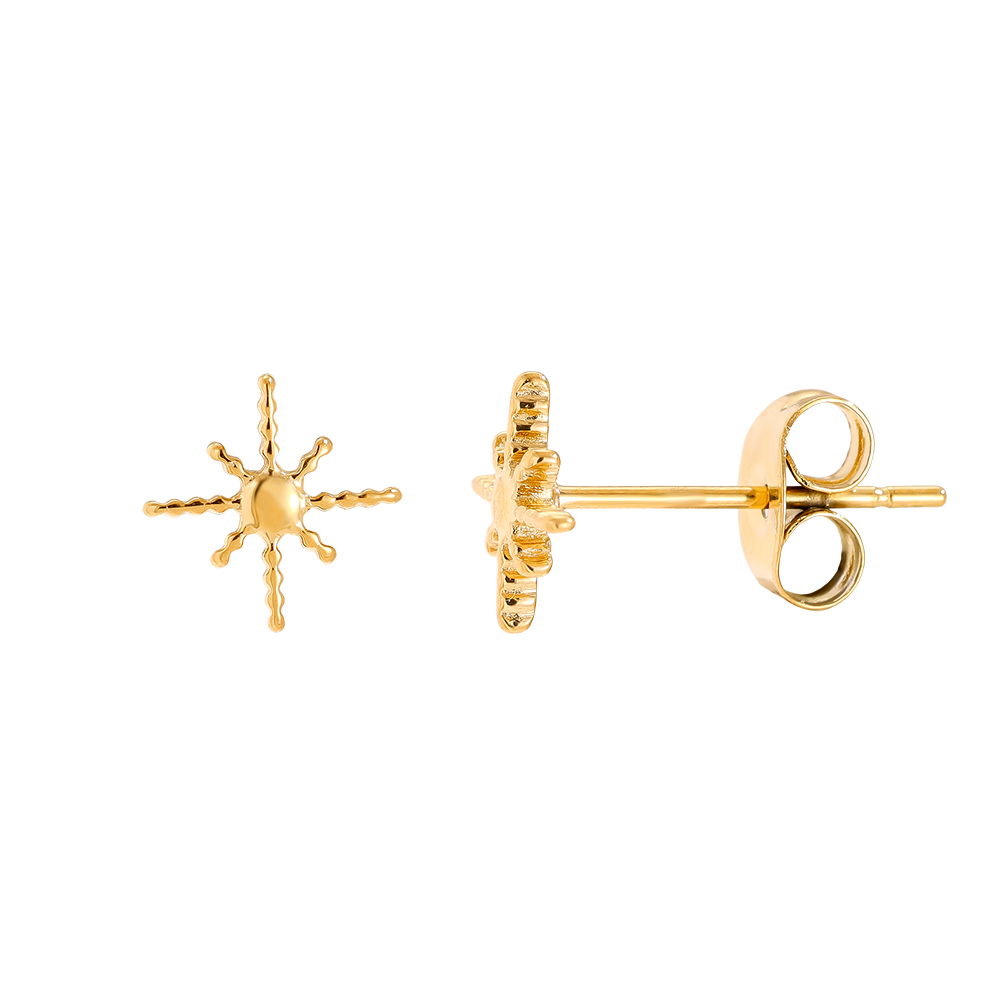 Stainless steel earrings 8mm Sharp Star