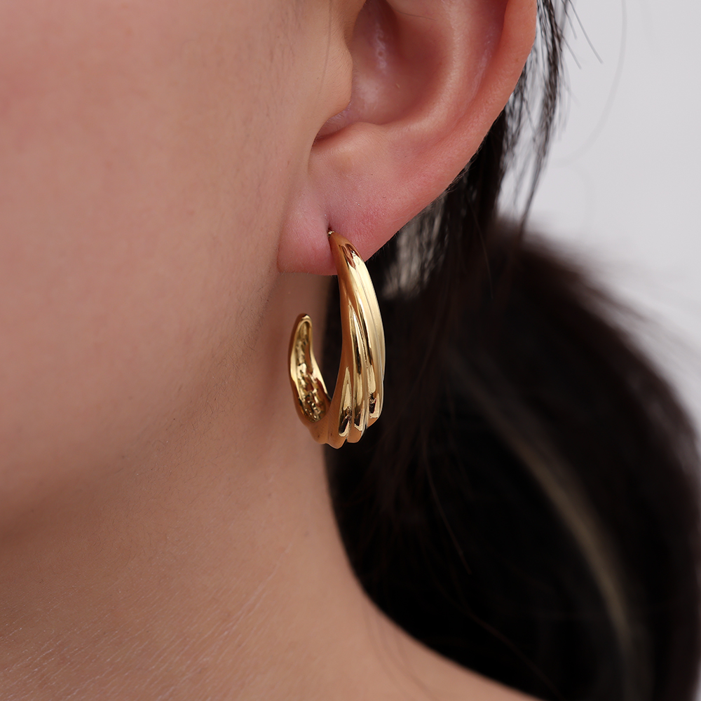 Stainless steel earrings 30mm Elegance Flow