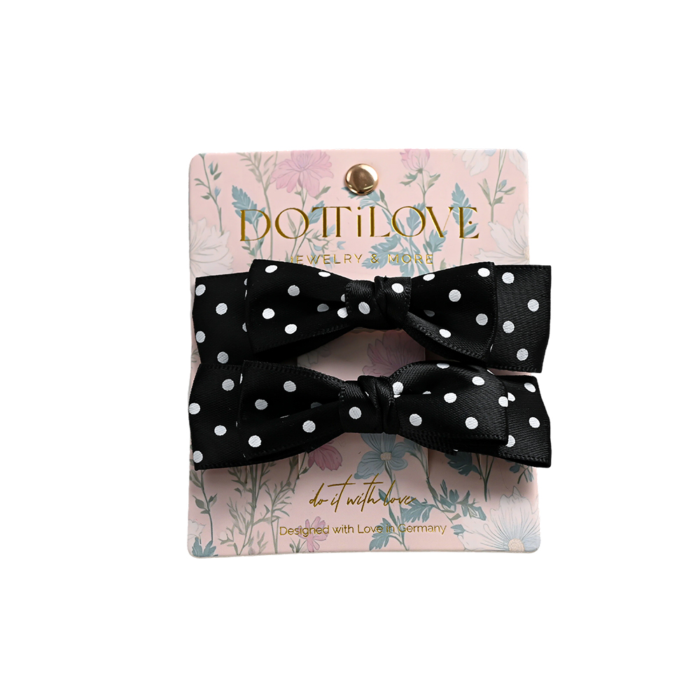8.5cm, set of 2: bow with polka dot pattern hair clip set   