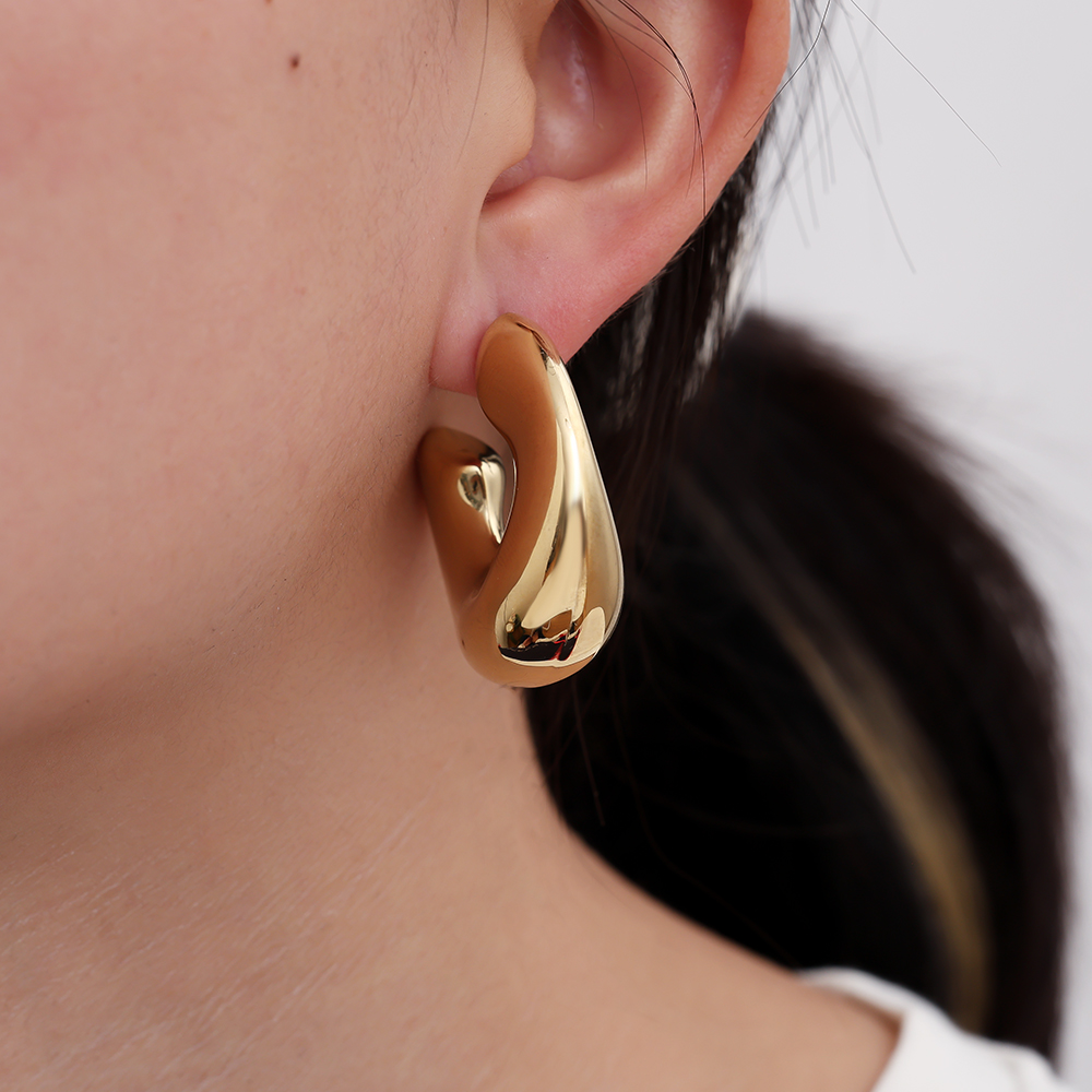 Stainless steel earrings 40mm thick Hoop