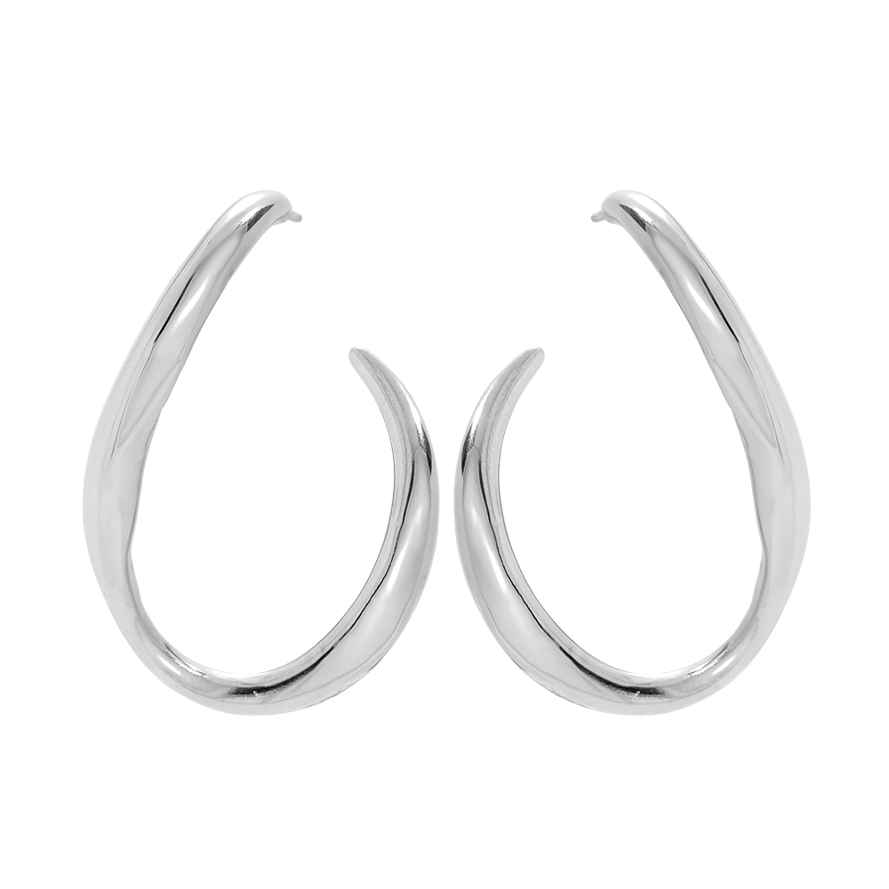 Stainless steel earrings 40*30mm Egg Hoop