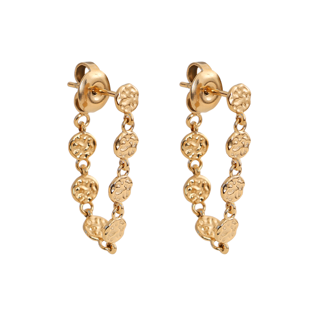 Stainless steel earrings 50mm irregular small disc