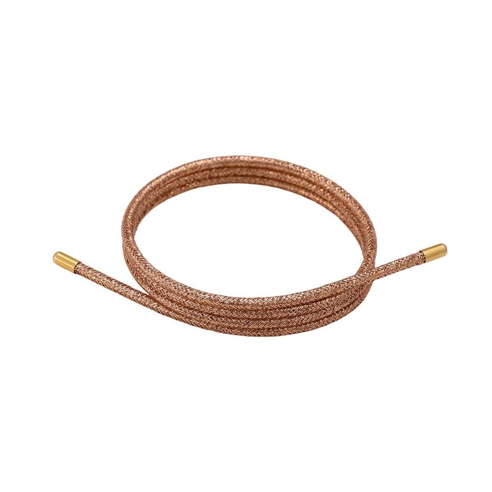 Stainless steel bracelet with multiple wearing options; elasticated polyester