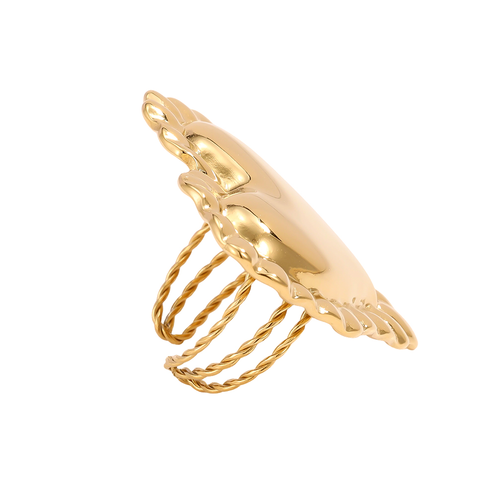Stainless Steel Adjustable Ring with Large Heart