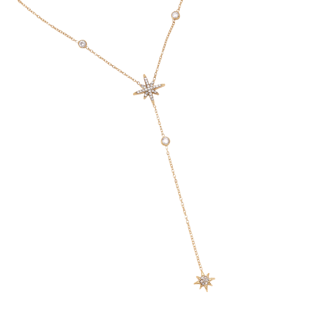Stainless steel necklace, 40 cm, Big Dipper with cubic zirconia