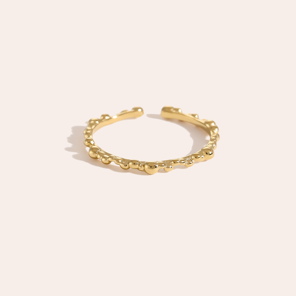 Tiny Dots Chain stainless steel ring  