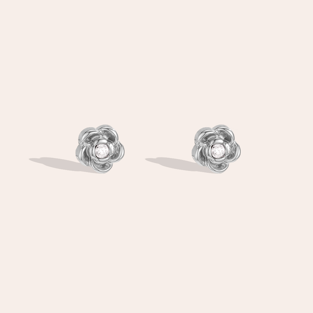 Stainless steel earrings, 5mm mini flower