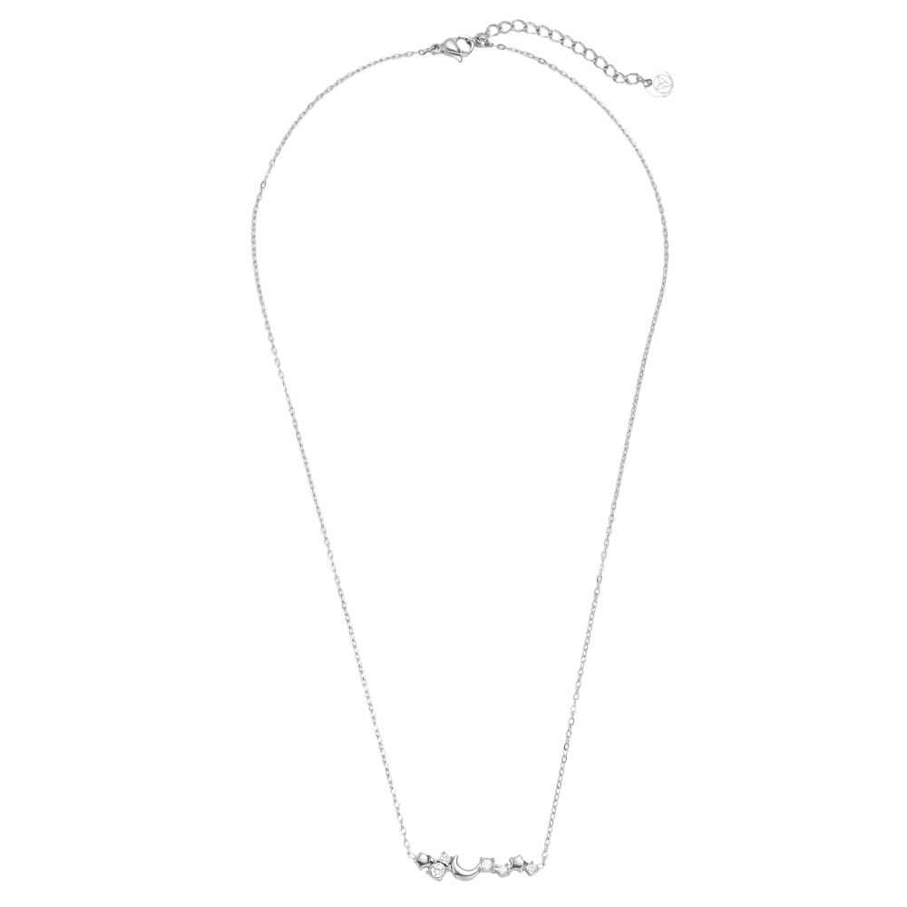40cm stainless steel necklace with stars and a moon