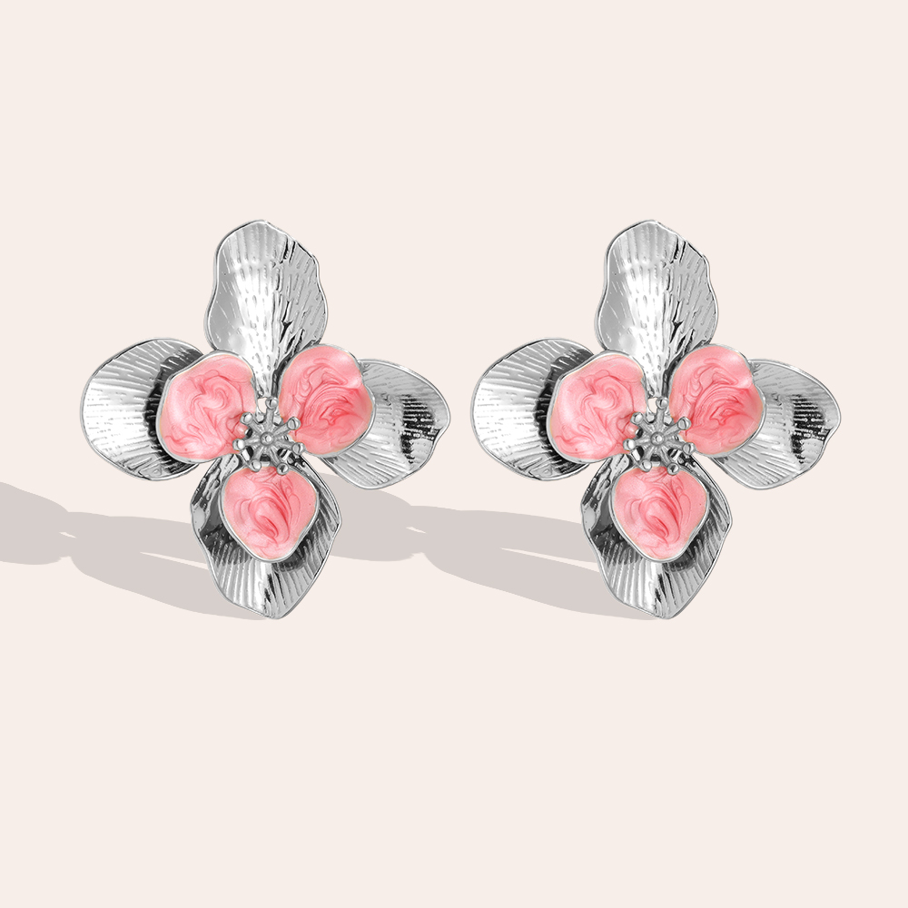 Stainless steel earrings 42*45mm Beautiful large flower