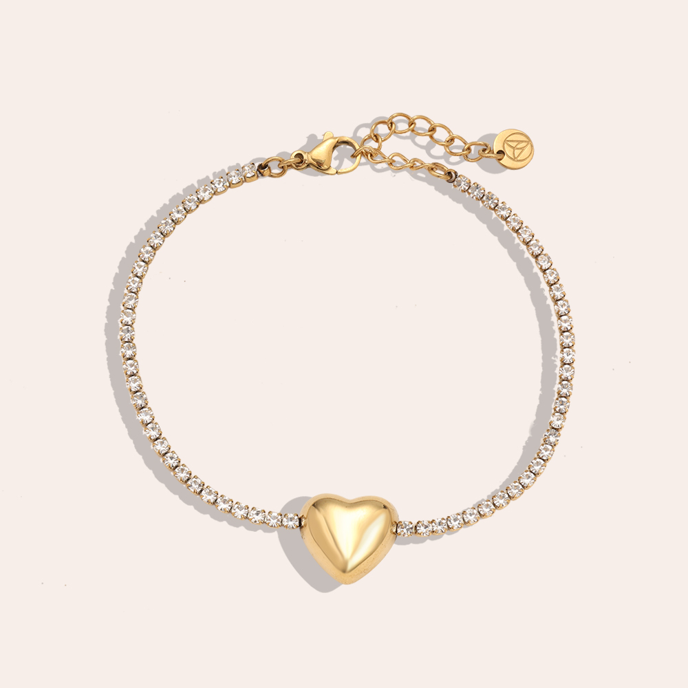 16cm Heart In Diamond Chain stainless steel bracelet