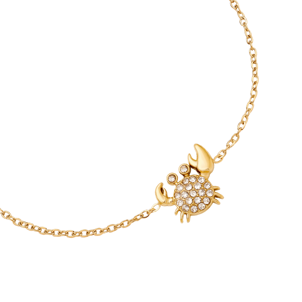 Stainless steel bracelet 17cm Diamond Crab
