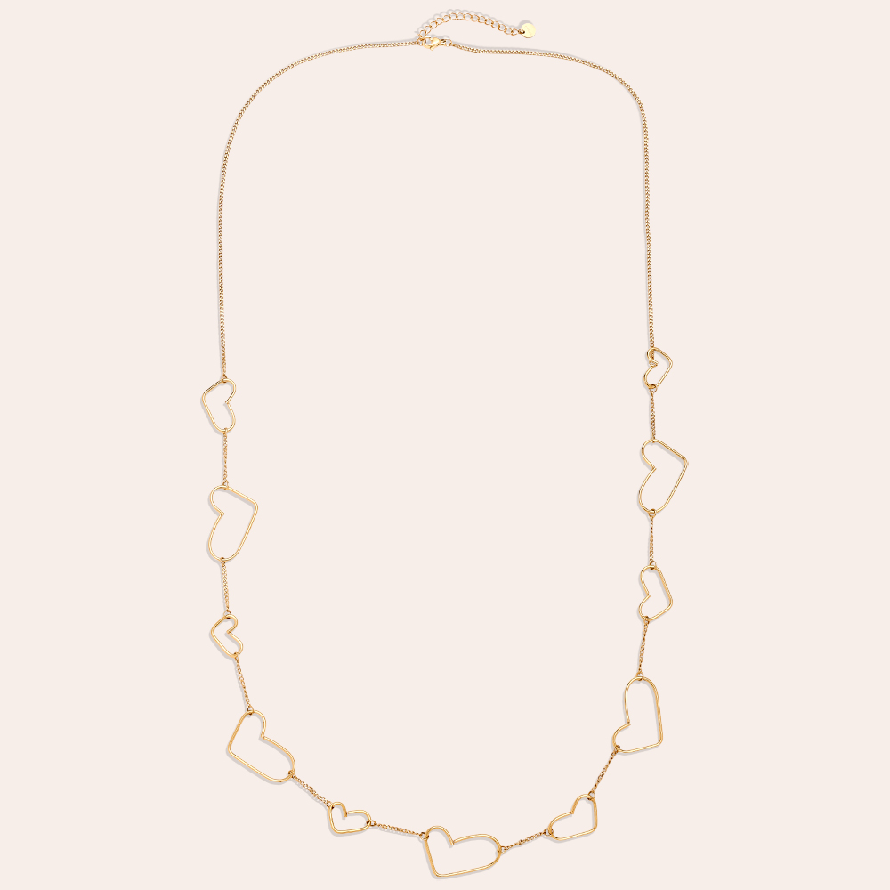 Stainless steel necklace 90cm Cool Hearts