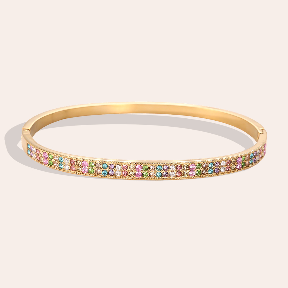 Stainless steel bangle 6.5cm Fine zirconia