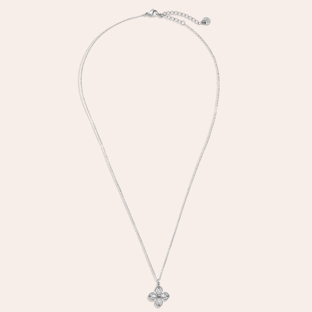 Stainless steel necklace 40cm Fancy Diamond Flower