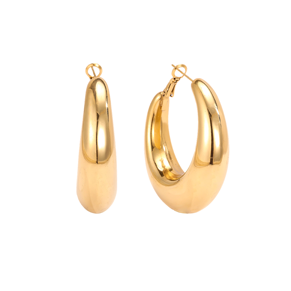 Stainless steel earrings – 45mm teardrop hoop earrings  