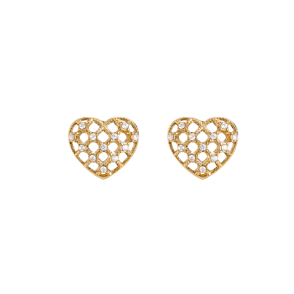 Stainless steel earrings 1.2cm Elegant Diamond Heart