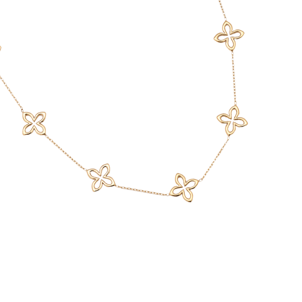 Stainless steel necklace 40cm Classic Lucky Flower