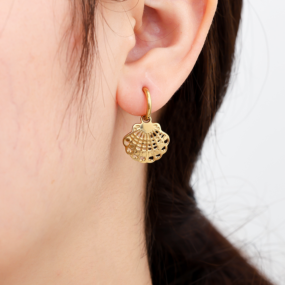 Stainless steel earrings 2.5cm Nice Shell