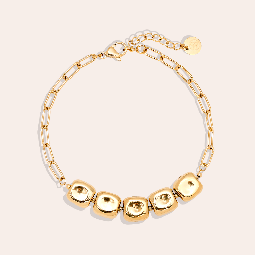 Stainless steel bracelet 17cm Cube Dot Chain