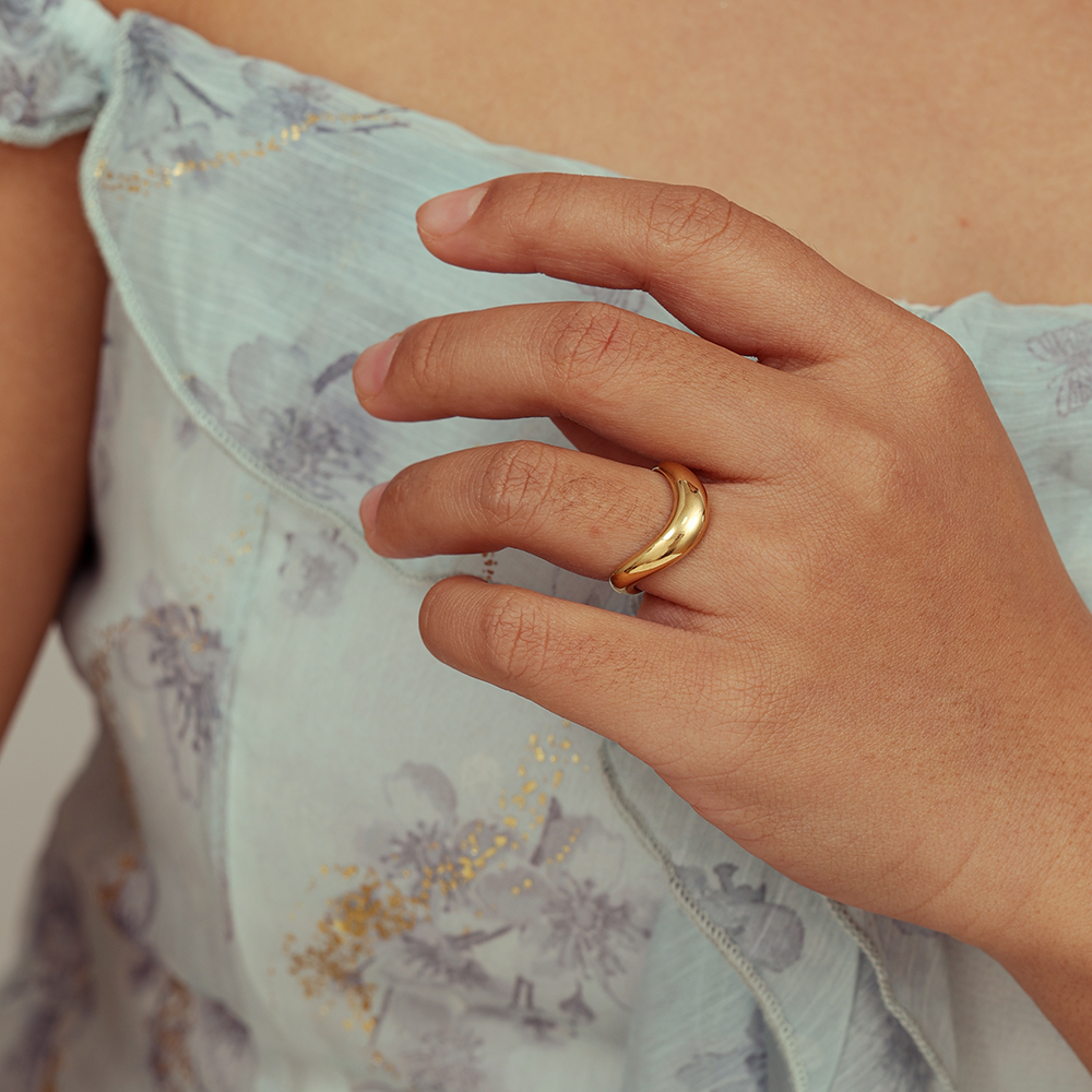 Stainless Steel Ring – Irregular Curve