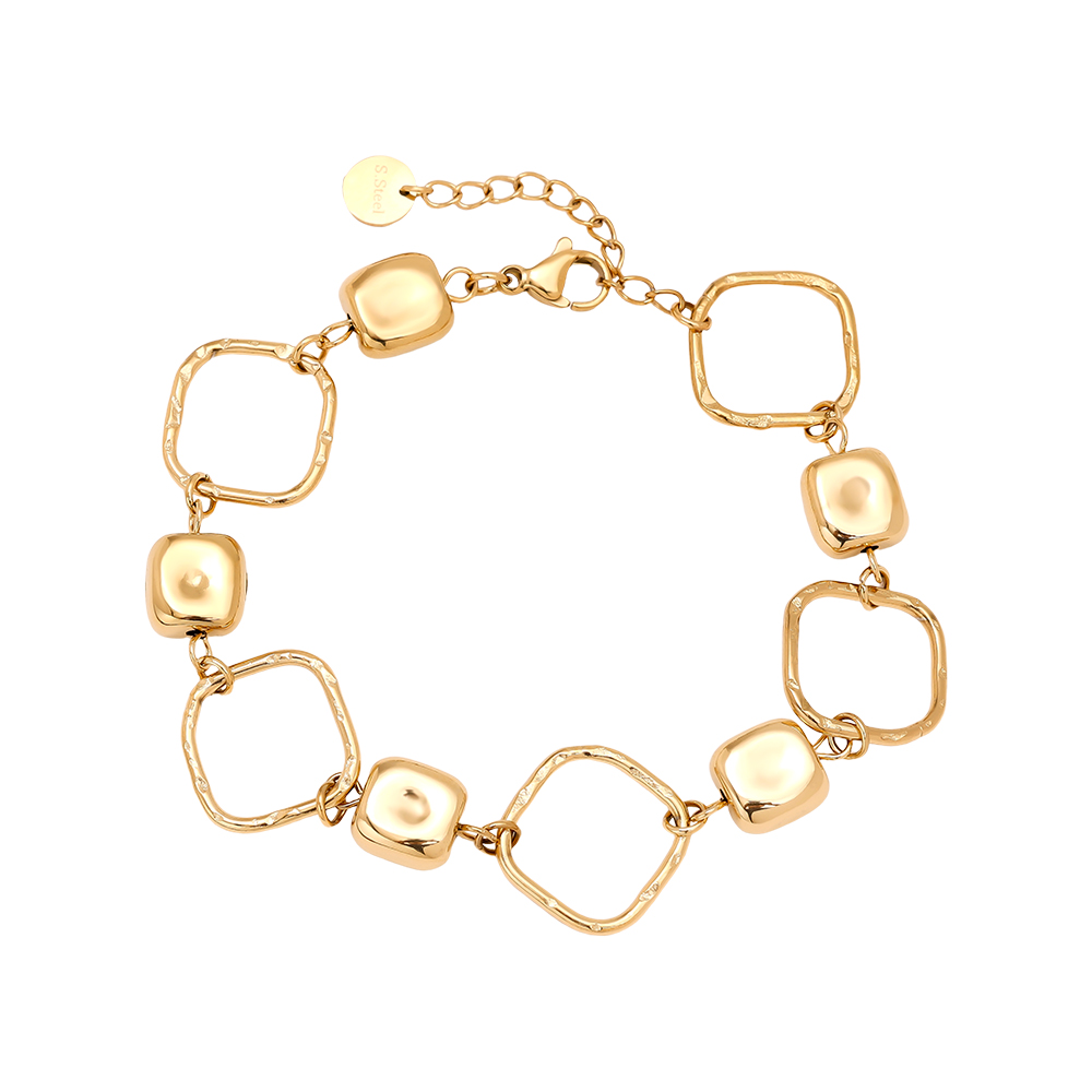 Stainless steel bracelet 17cm Cube Chain