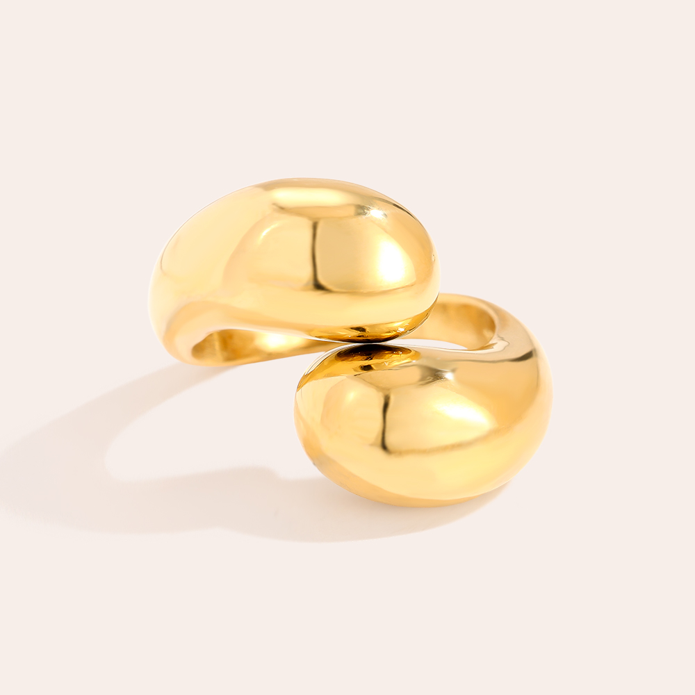 Stainless steel ring Two Drops