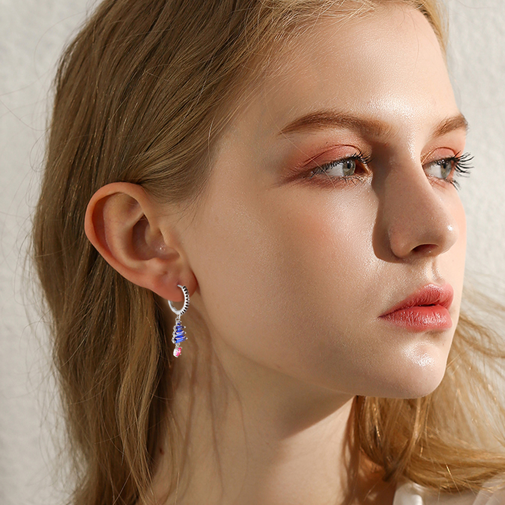 Gold-plated Tree and Diamond earrings