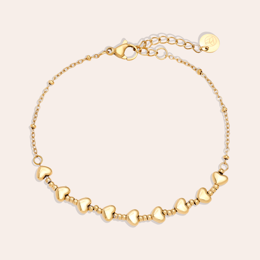Stainless steel bracelet 17cm Heart Chain