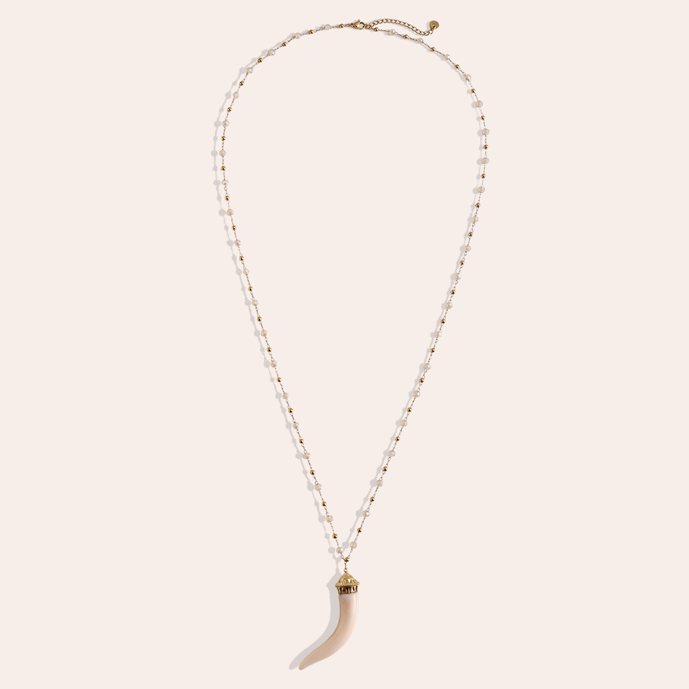 Stainless steel necklace 80cm acrylic chilli shape