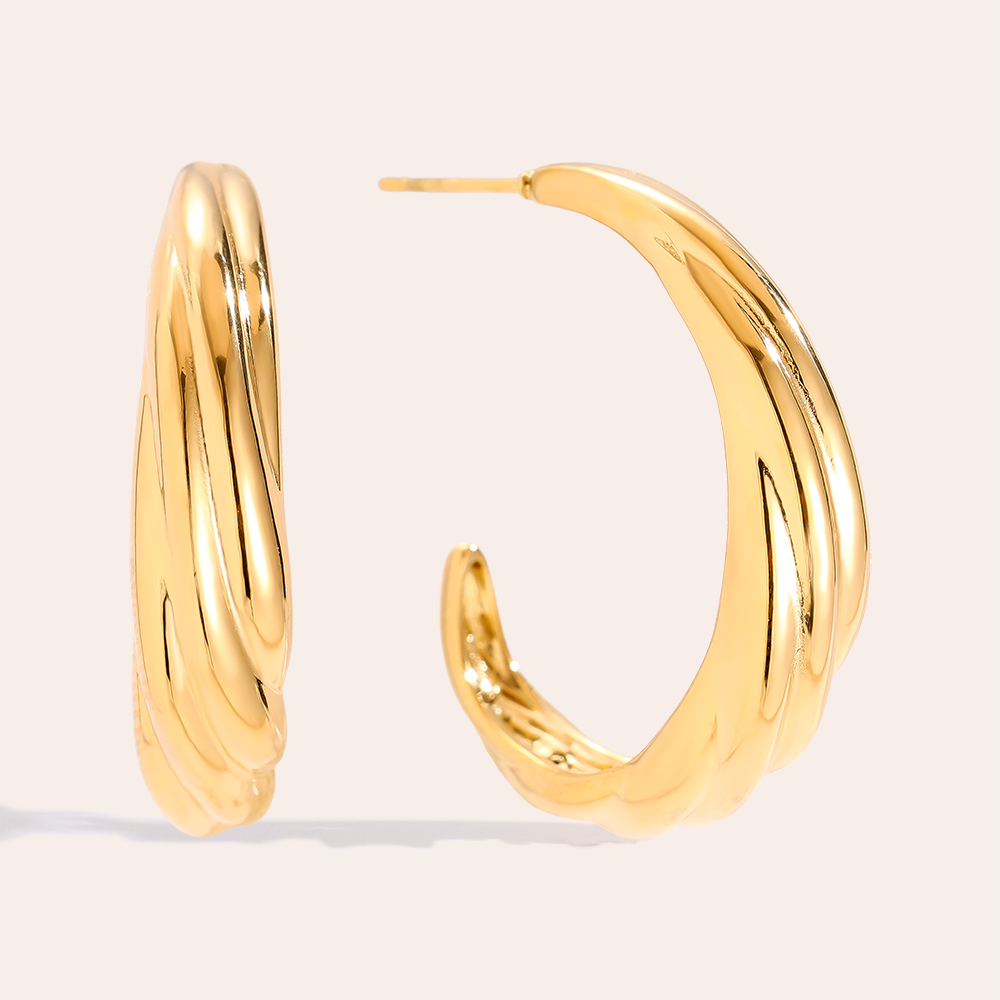 Stainless steel earrings 30mm Elegance Flow
