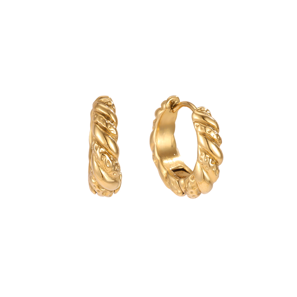 Stainless steel earrings, 19mm twisted hoop earrings