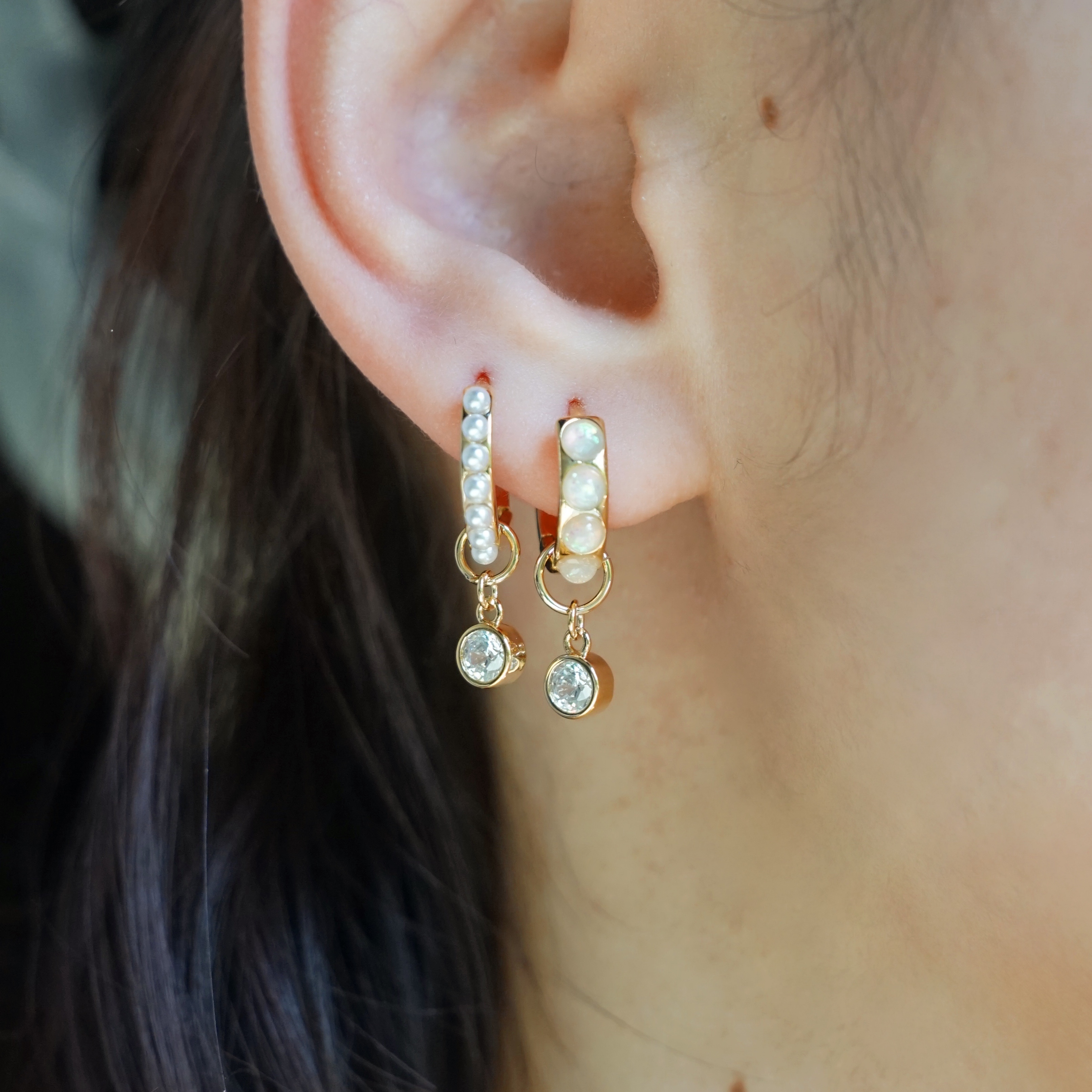 Opal Gloria gold-plated earrings