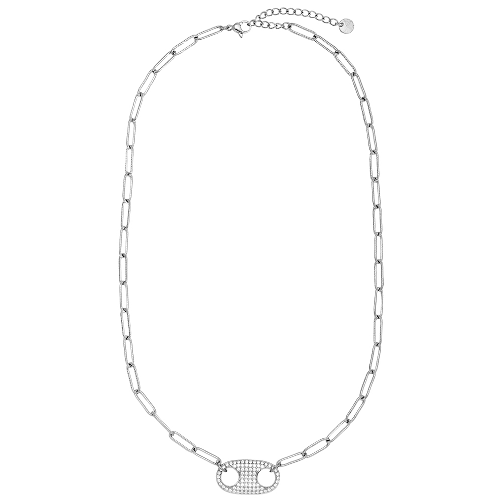Stainless steel necklace 44cm Diamond Pig Nose With Charms
