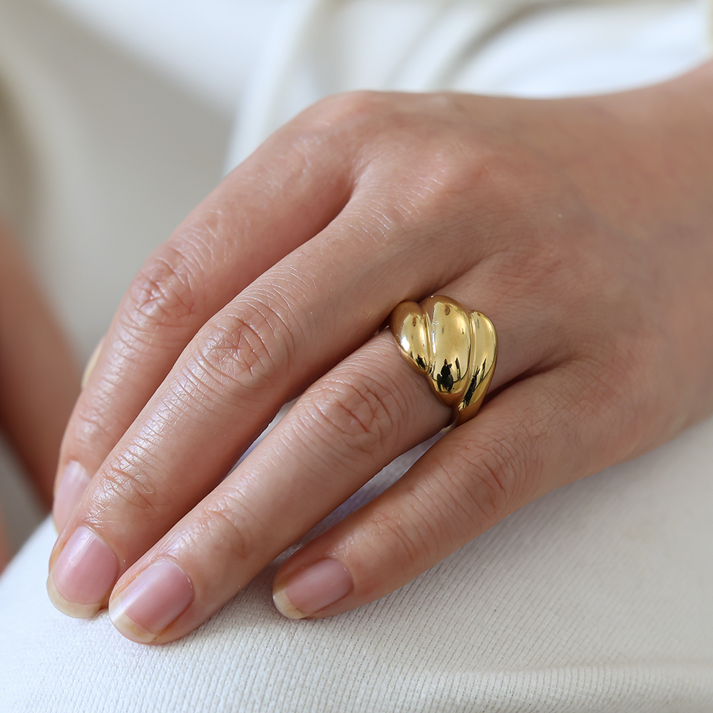Stainless steel ring Adjustable three strong lines