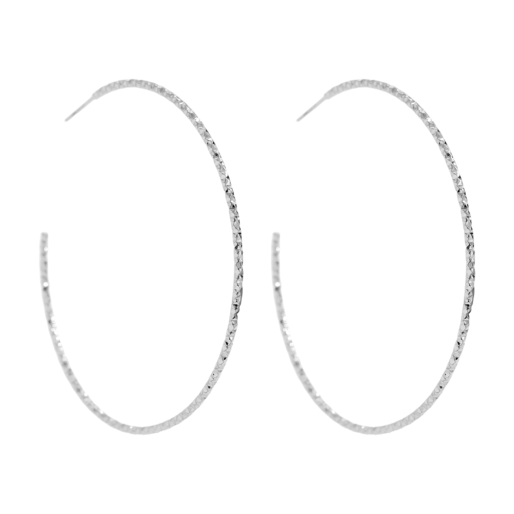 Stainless steel earrings 60mm twisted