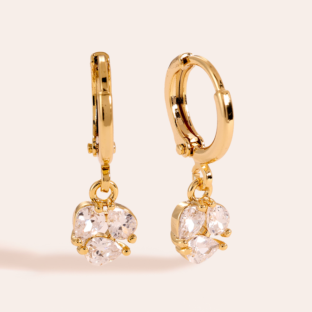 Three Mini Drops gold-plated earrings   