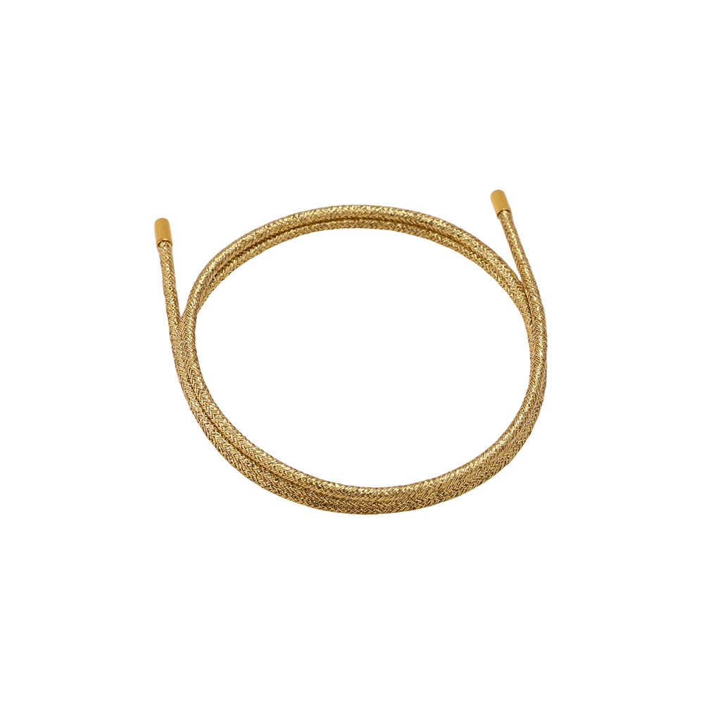 Stainless steel bracelet with multiple wearing options; elasticated polyester