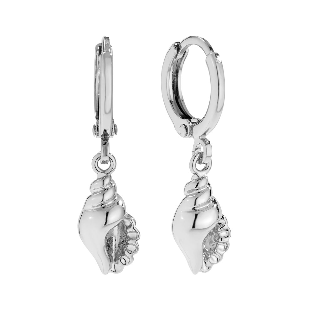 Gold-plated earrings 2.7cm Conch