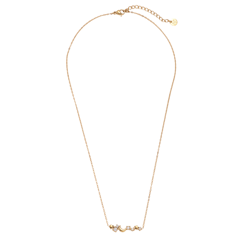 40cm stainless steel necklace with stars and a moon