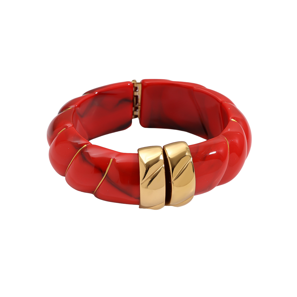 Stainless steel bangle Cloud Round Chunky Resin