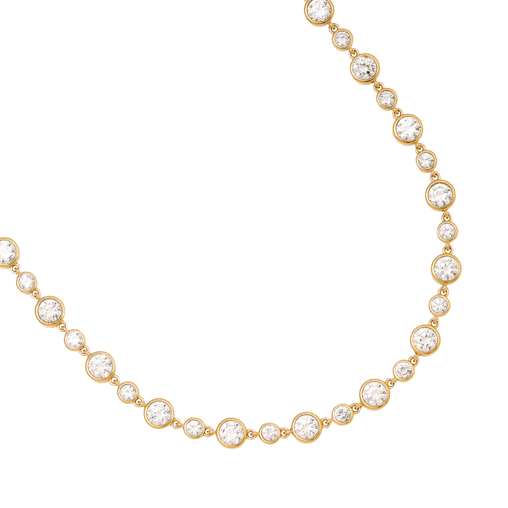 Stainless steel necklace 40cm Fancy Round Diamond Chain