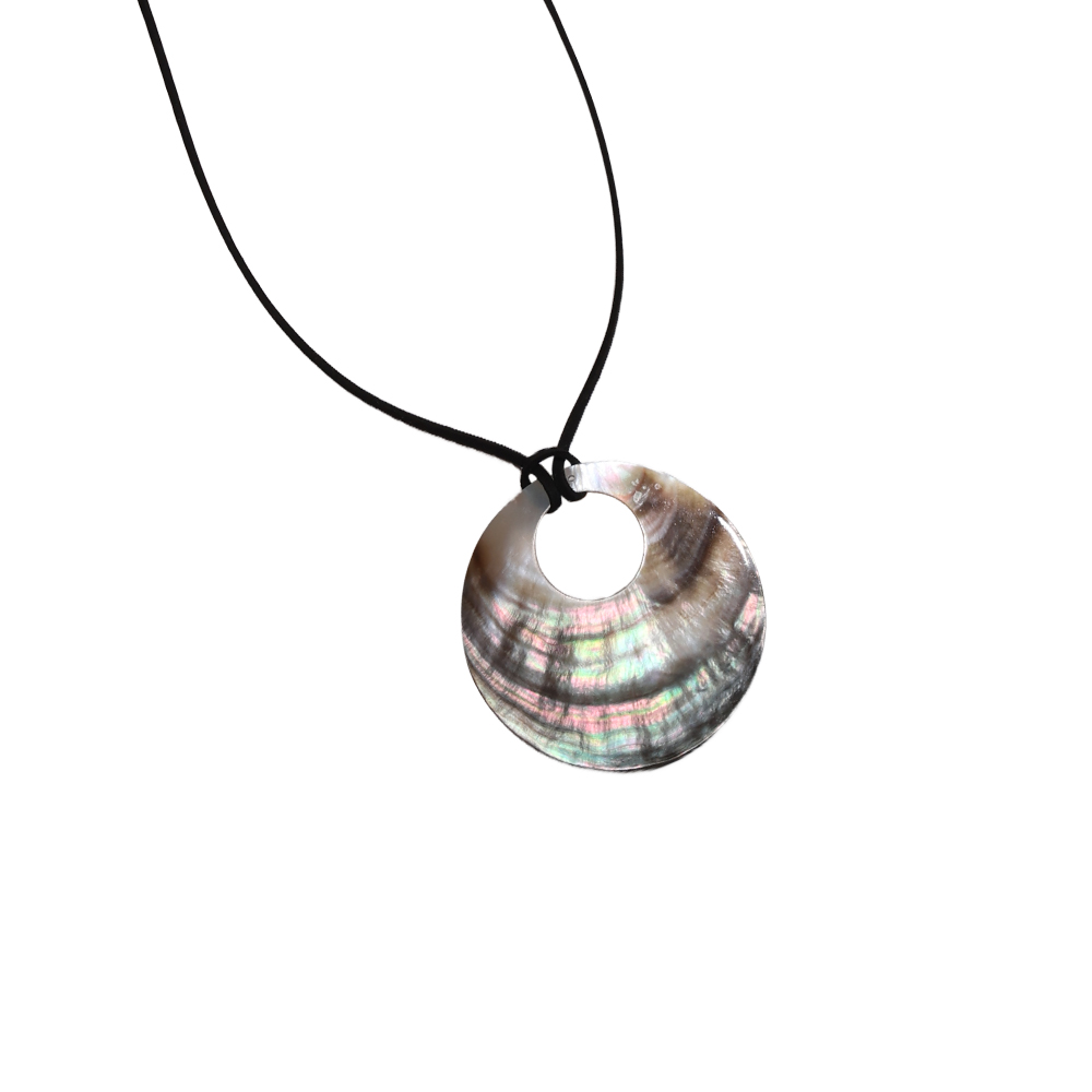 90cm mother-of-pearl large hole polyester cord necklace
