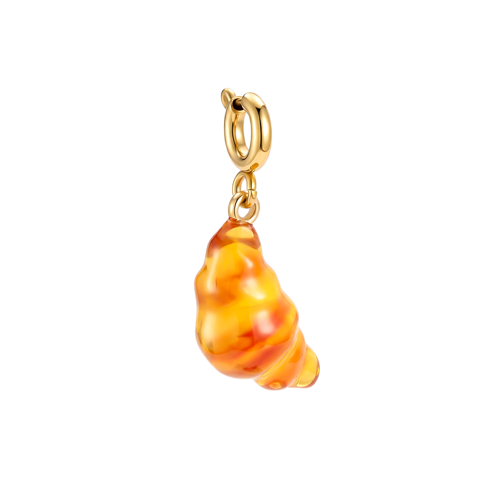 Stainless steel pendant 25mm croissant with spring clasp