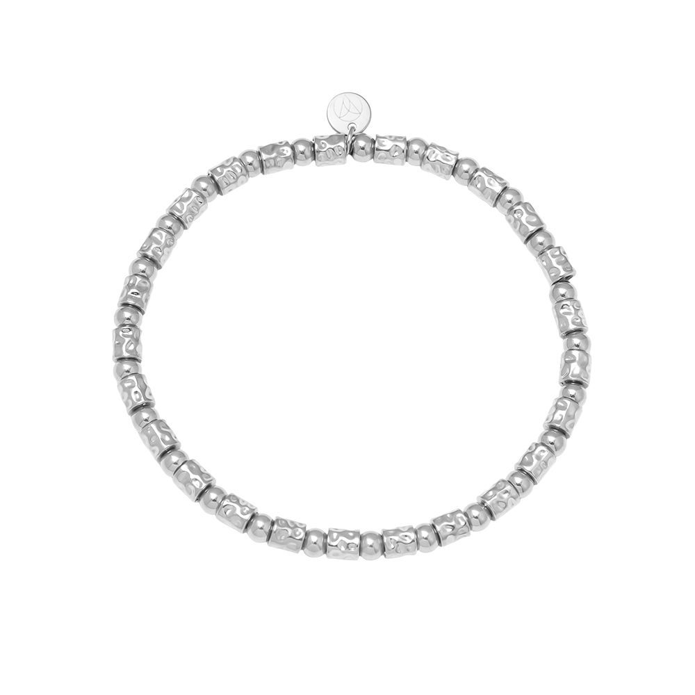Stainless steel bracelet Elastic Tube And Beads