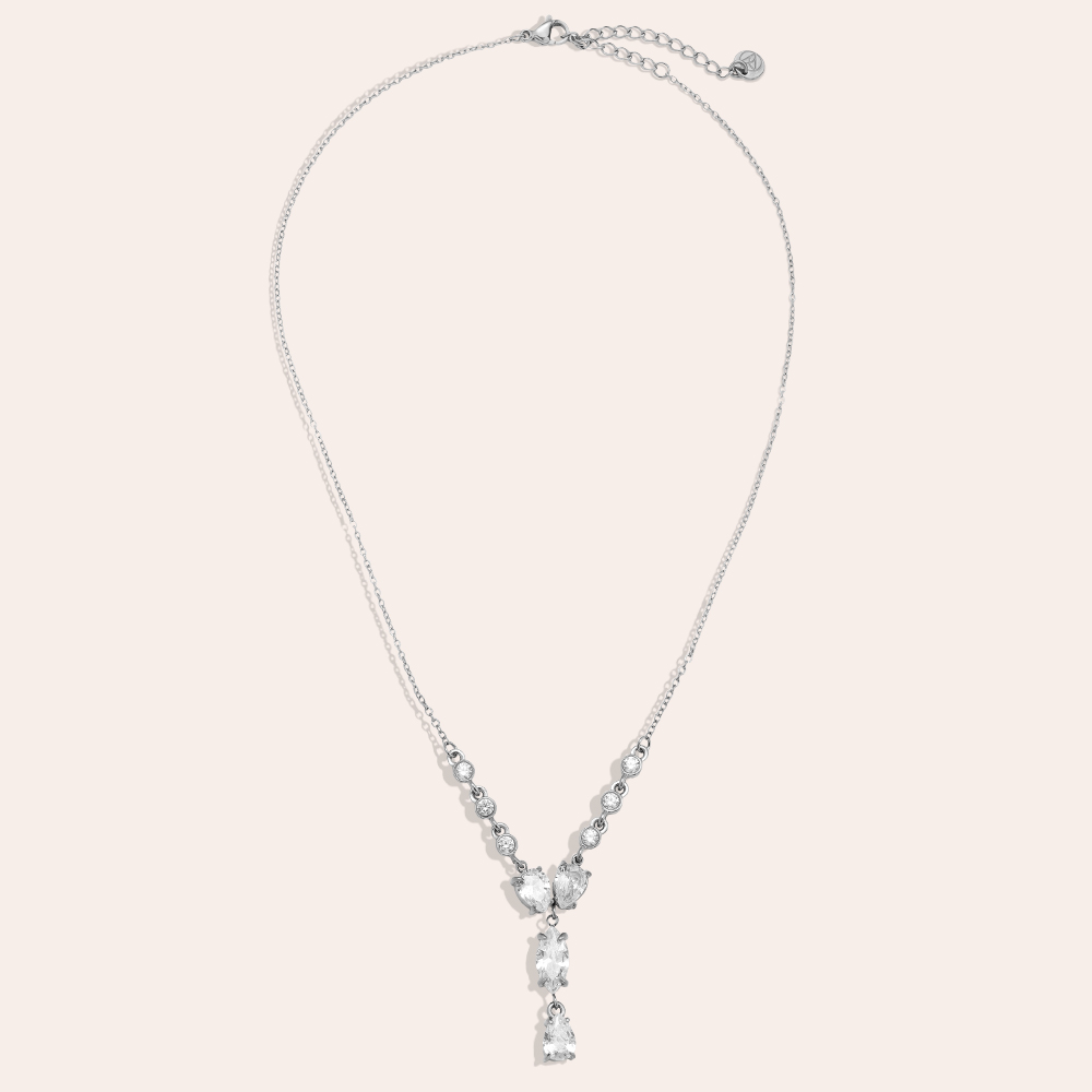 Stainless steel necklace 40cm Fancy Sparkling Diamond
