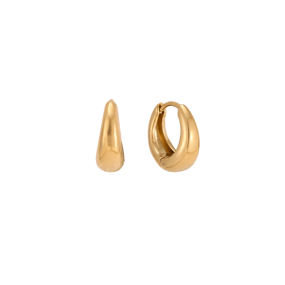 Stainless steel earrings, 14mm, classic hoop earrings  