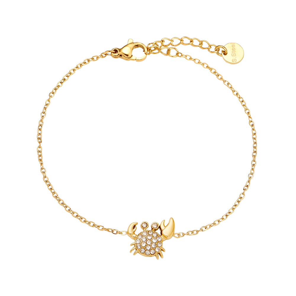 Stainless steel bracelet 17cm Diamond Crab