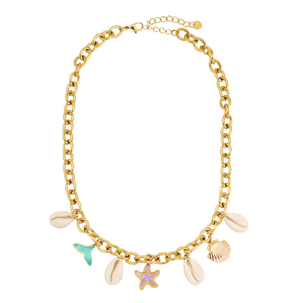 Stainless steel necklace 39cm Colourful Ocean