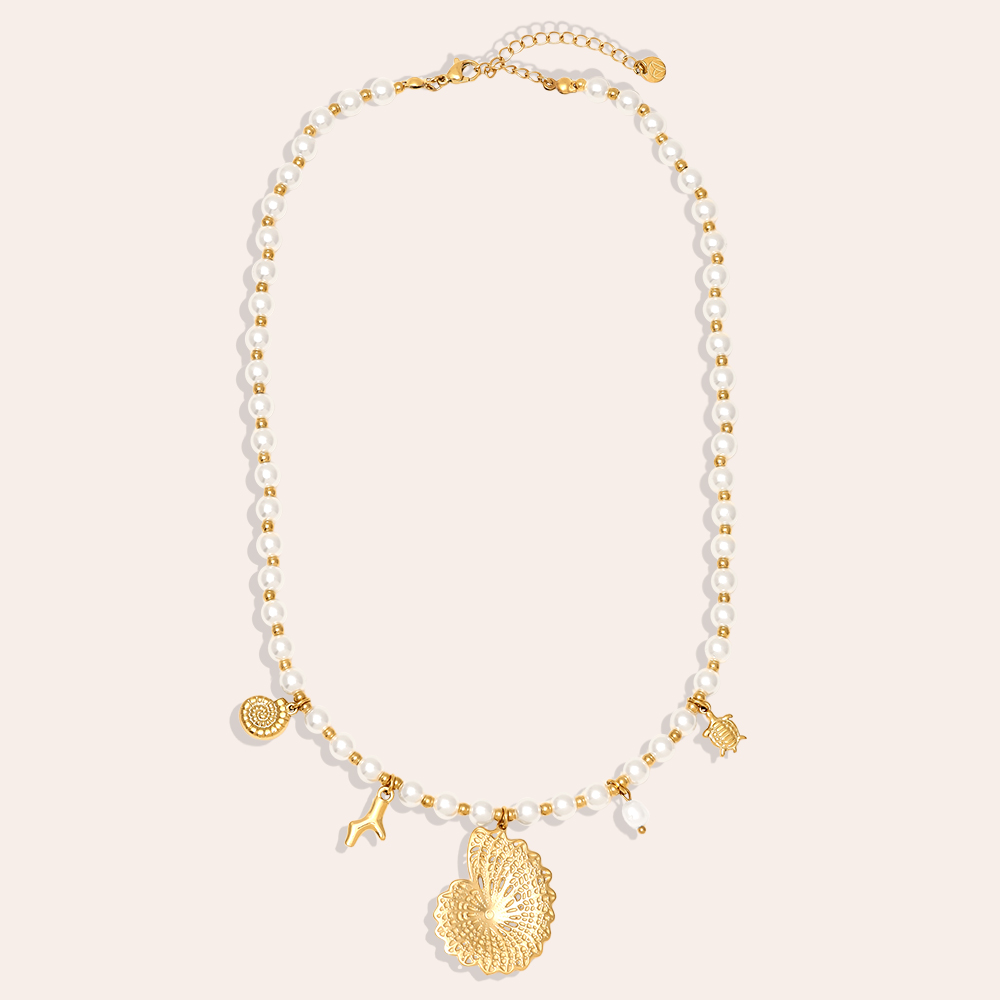 Stainless steel necklace 42cm Ocean Love In Pearl Chain