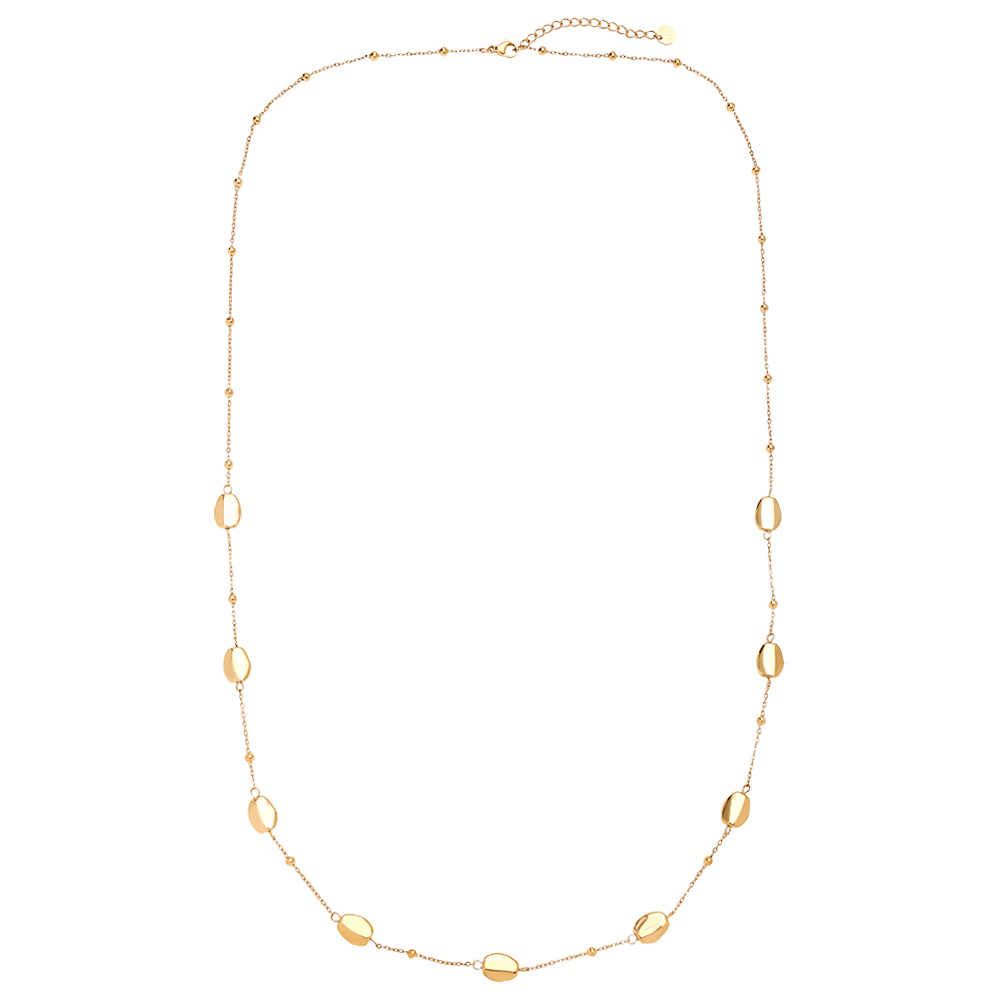 Stainless steel necklace 80cm Uneven Oval Chain